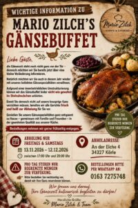Wichtige Information zu Mario Zilch's Gänsebuffet 2026